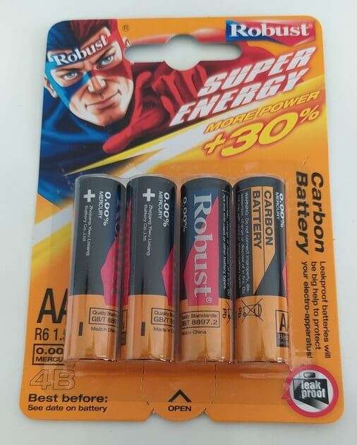 Robust AA R6 1.5V Carbon Batteries