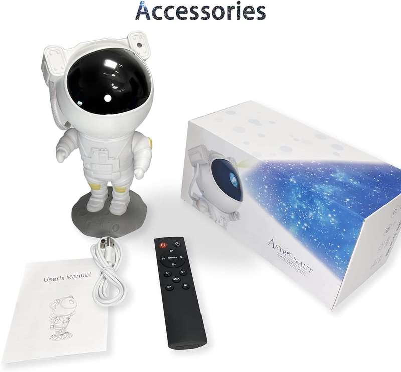 360-Degree Rotating Magnetic Head Astronaut Galaxy Projector