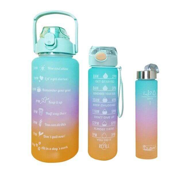 Set of 3 Motivational Water Bottles