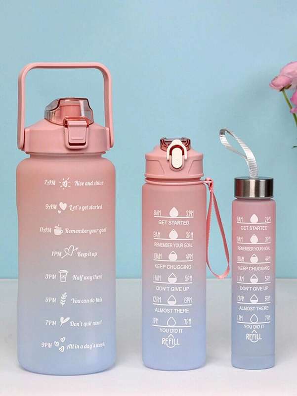 Set of 3 Motivational Water Bottles
