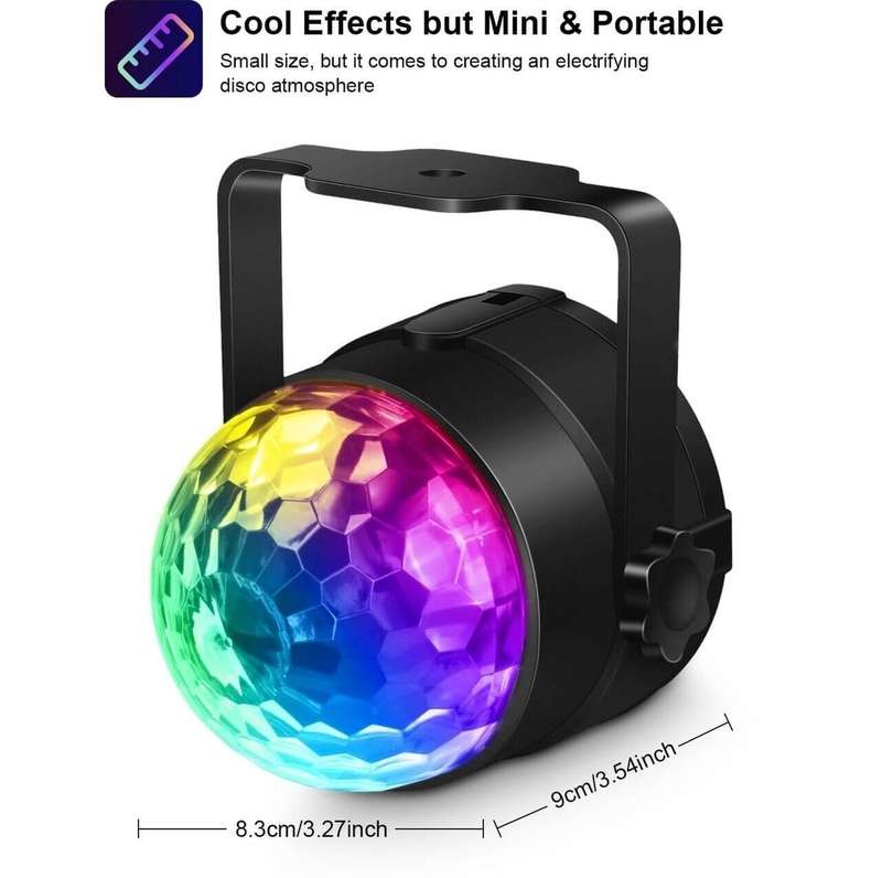 Sound Activated RGB Party Lights with Remote ControI