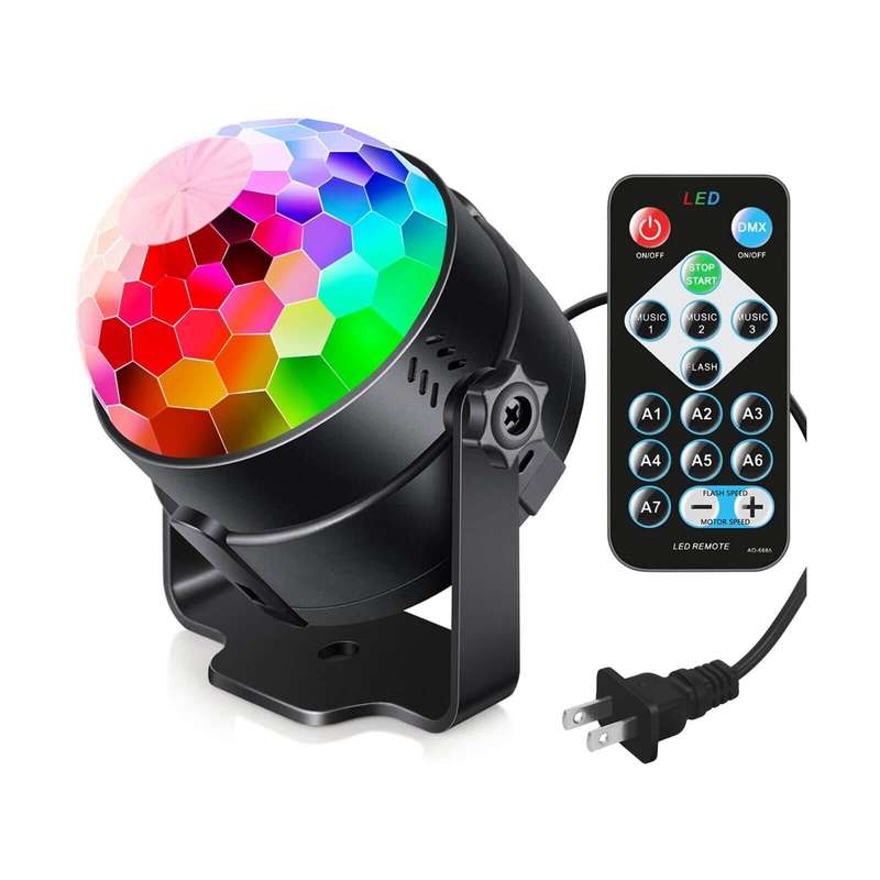 Sound Activated RGB Party Lights with Remote ControI