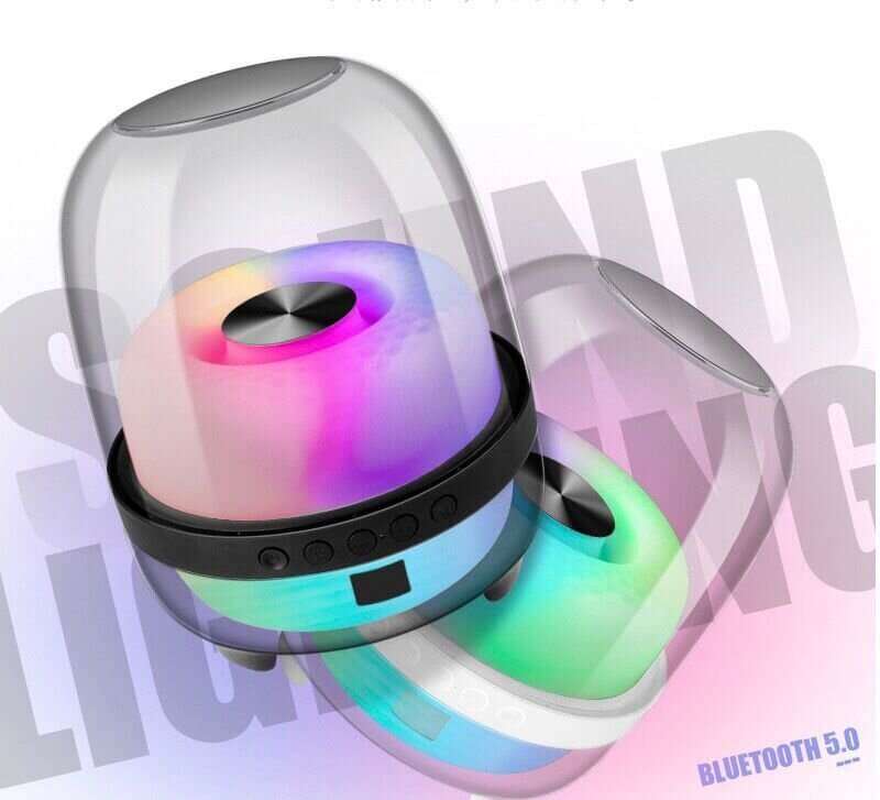 Transparent Design Crystal RGB Colorful Luminous BT 5.1 Speaker
