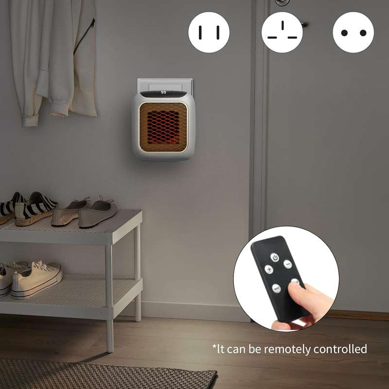 Portable Fan Heater With Adjustable Thermostat and Timer