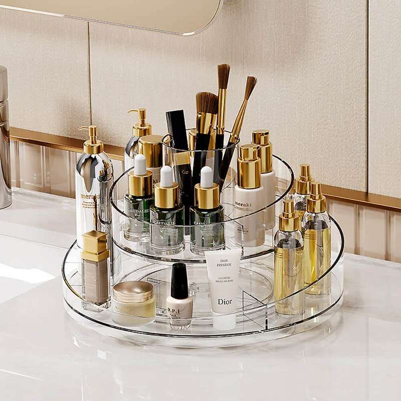 Rotating Vanity Storage Cosmetic Tray