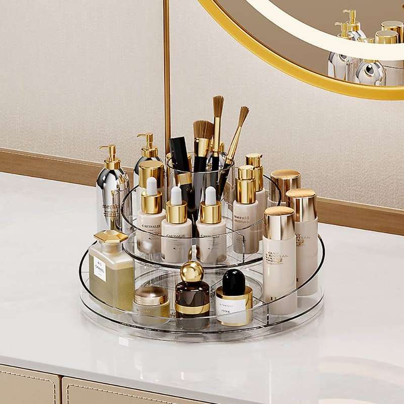 Rotating Vanity Storage Cosmetic Tray