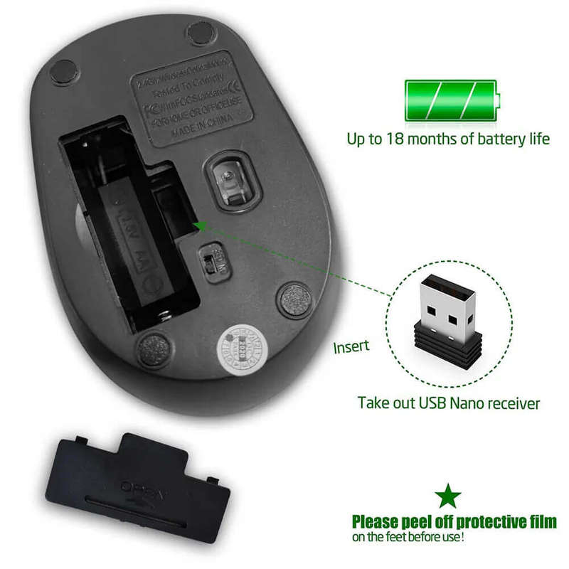 2.4G Wireless Computer Mouse with Nano Receiver