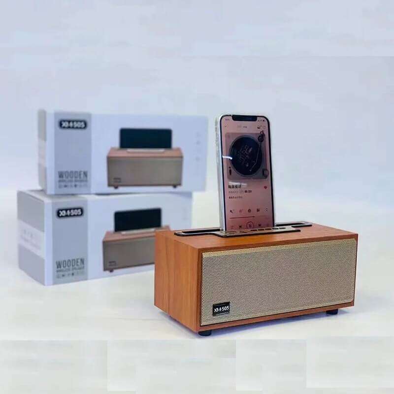 Bluetooth Retro Wooden Speaker With Phone Mount
