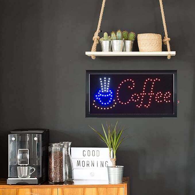 Neon Lights Led Animated Coffee Sign