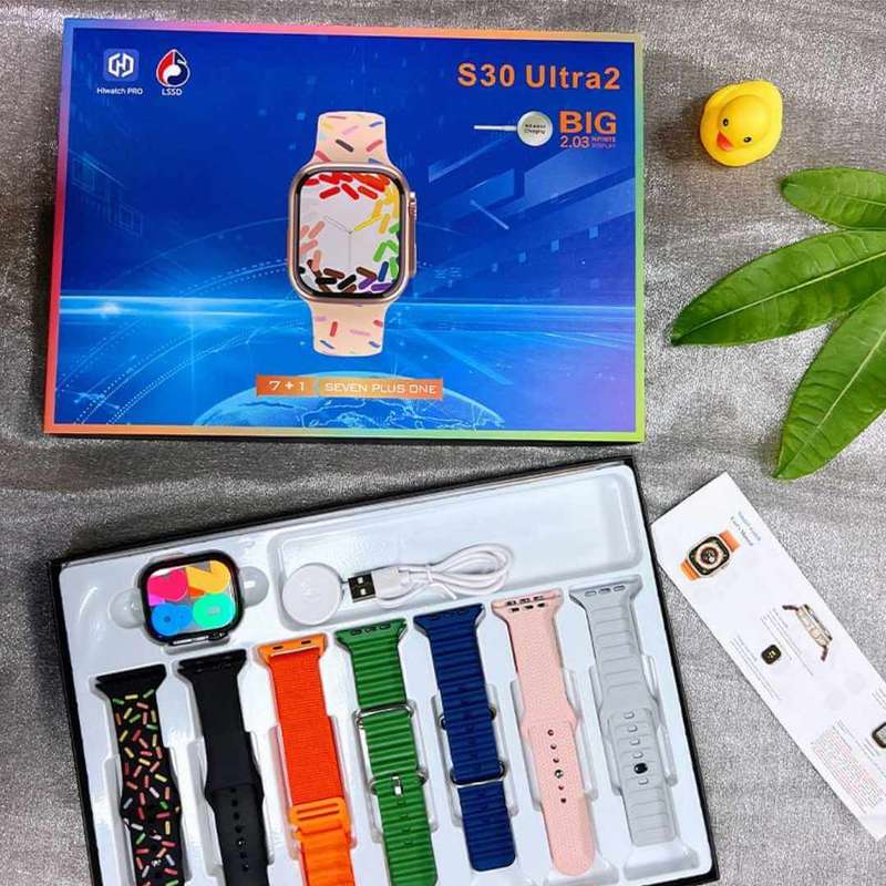 S30 Ultra2 Smart Watch 2.01 HD Big Screen With 7 Straps