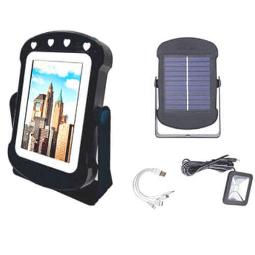 Travel Solar Light with Makeup Mirror and Solar Power Bank