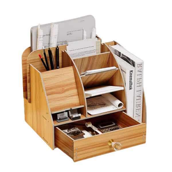 Multi-Functional Wooden Desktop Organizer