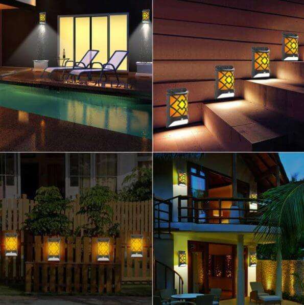 Solar LED Lamp with Flame Effect