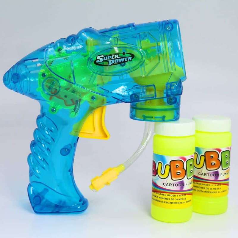 Transparent Light Up Bubble Gun