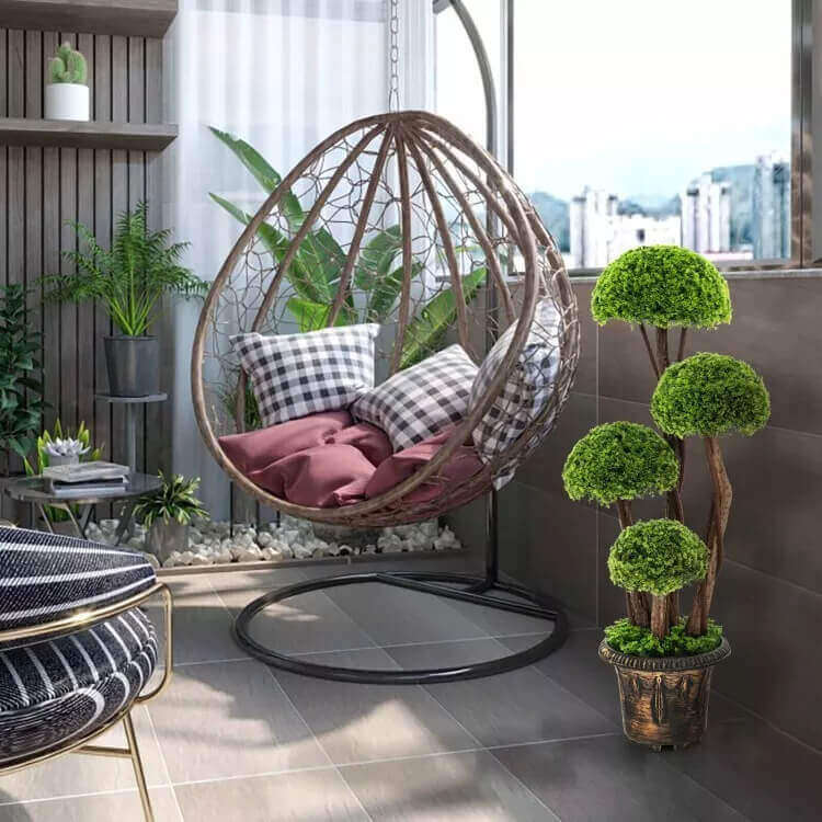 Artificial Topiary Potted Plastic Boxwood Tree