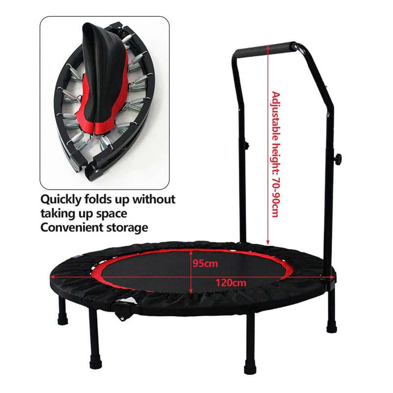 Fitness Trampoline with Adjustable Handlebar