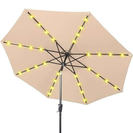 Outdoor Patio Table Umbrella with LED Light