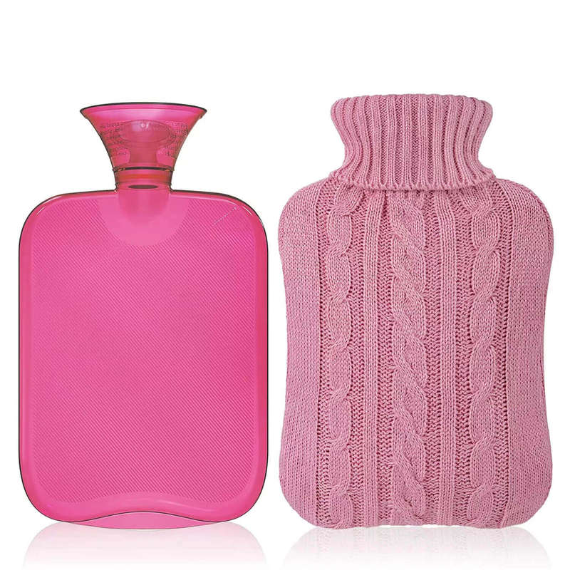 2L Hot Water Bottle with Knitted Cover