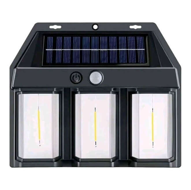 3 LED Outdoor Solar Induction Warm Light Wall Lamp