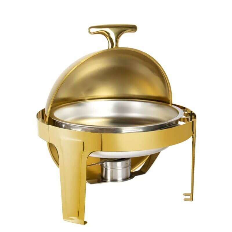 6L Round Gold Catering Chafer Dish Food Warmer