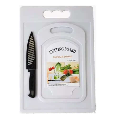 2 Piece Chopping Board Set and Knife