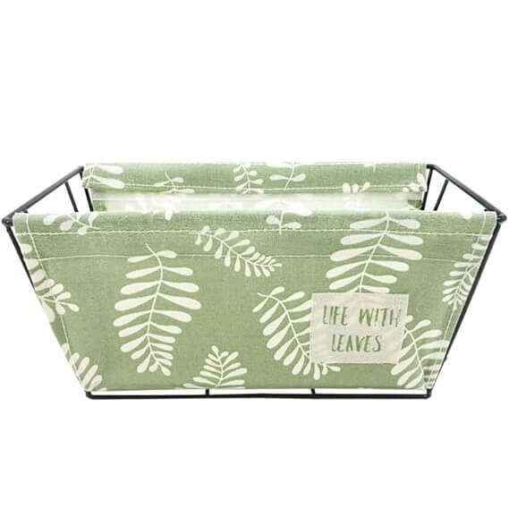 Canvas Storage Basket Metal Holder Desk Table Organizer