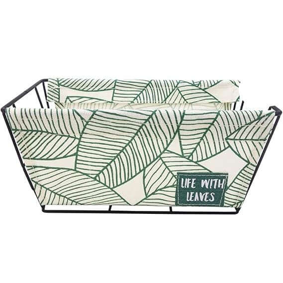 Canvas Storage Basket Metal Holder Desk Table Organizer