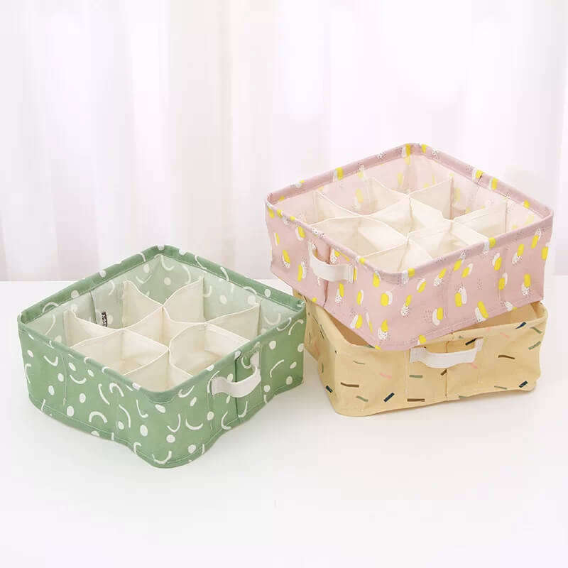 Fabric Storage Box with 9 Compartments