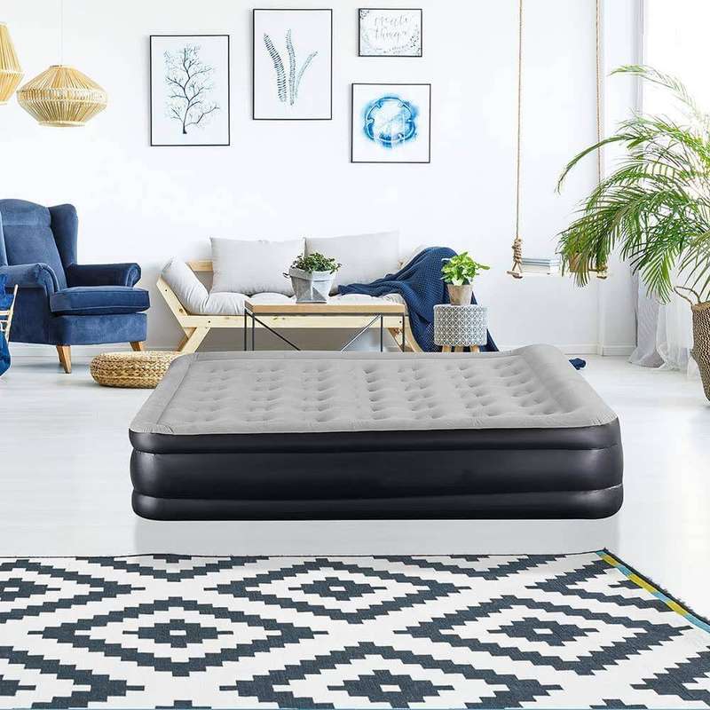 Queen High Raised Flocked Airbed Mattress