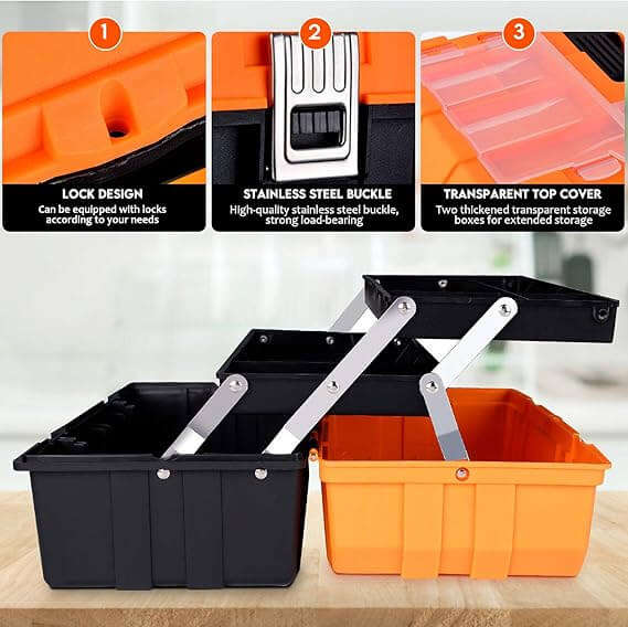 Three Layer Folding Hardware Tool Box 18CM