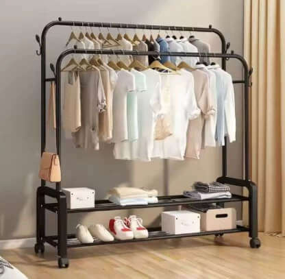 Clothes Hangers with Double Shelf