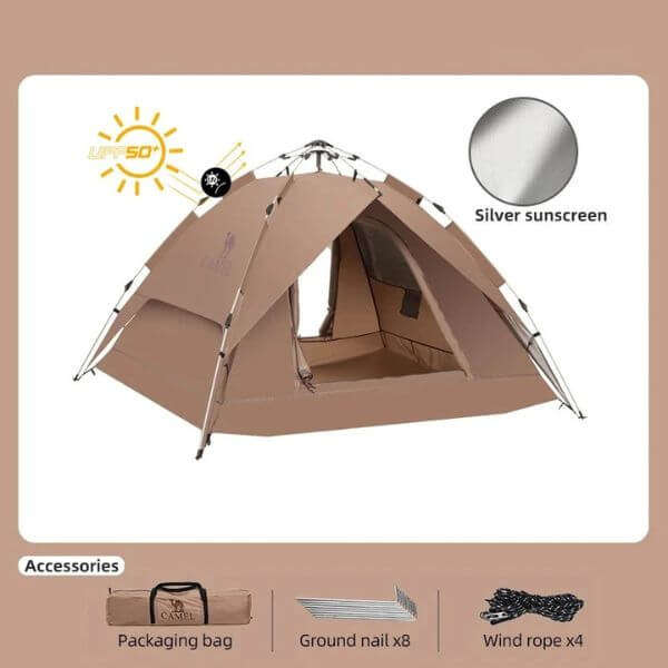 3-4 Person Travel Outdoor One-touch Camping Tent