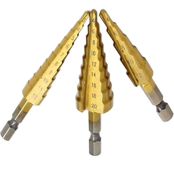 3 Piece High Speed Steel Step Drill Set