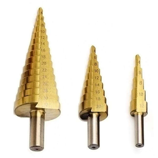 3 Piece High Speed Steel Step Drill Set