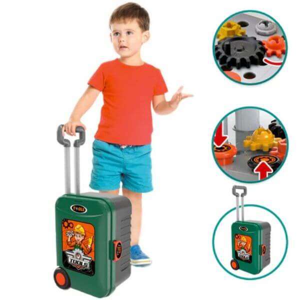 3 in 1 Tool Bench Workshop Playset Toolbox Suitcase