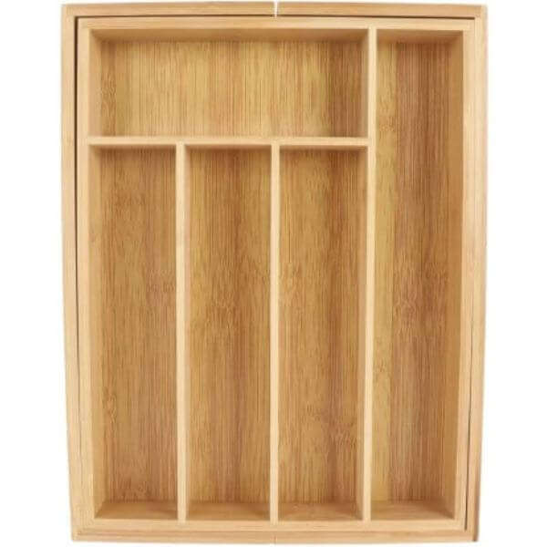 5 Compartment Bamboo Drawer Organizer