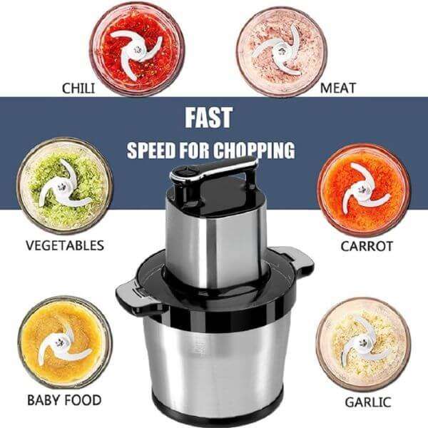 8L Stainless Steel Electric Chopper and Grinder