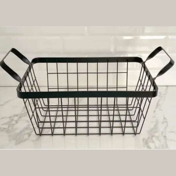 Black Wire Mesh Storage Basket 20x29cm