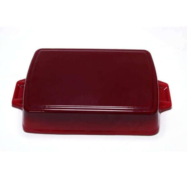 Cast Iron Rectangular Roasting Pan with Durable Enamel Interior