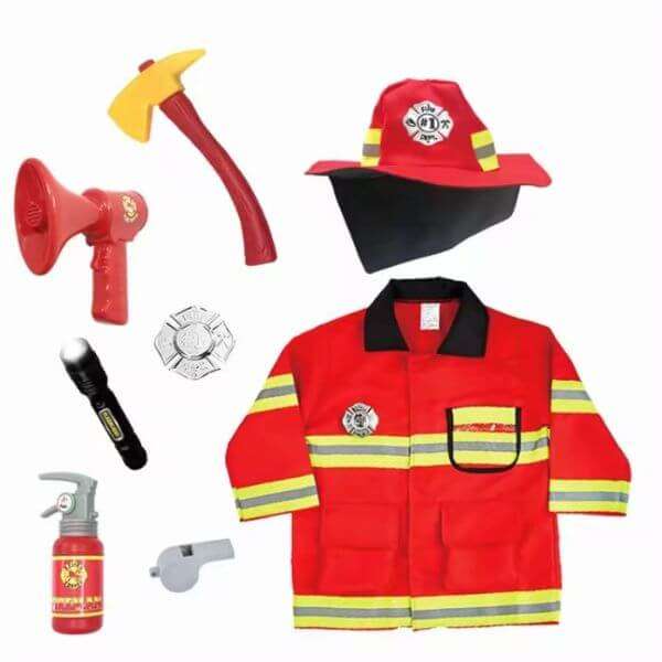 Fireman Role Play Costume Set with Accessories