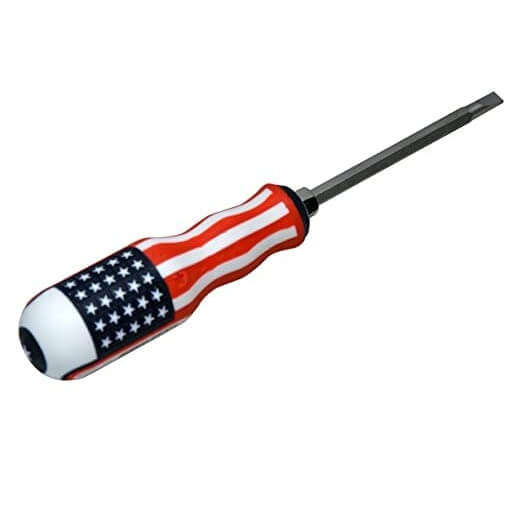 Flat Slotted Screwdriver with American Flag Handle