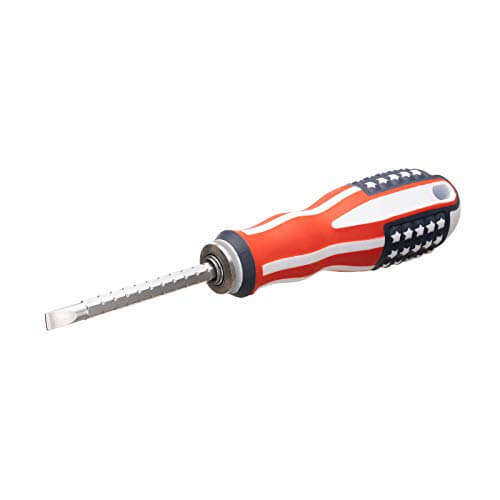 Flat Slotted Screwdriver with American Flag Handle