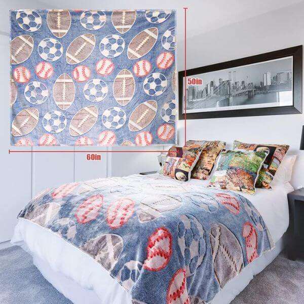 Glow in The Dark Ball Sports Lovers Blanket