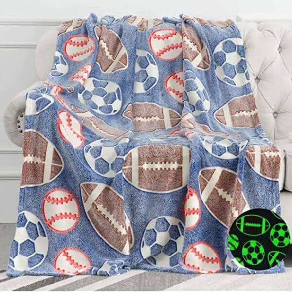Glow in The Dark Ball Sports Lovers Blanket