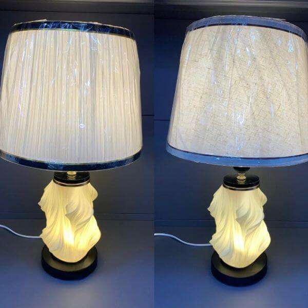 Modern Table Lamp with Sculpted Base and White Shade