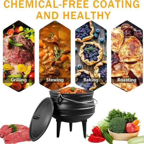 Size 3 Cast Iron Potjie Pot