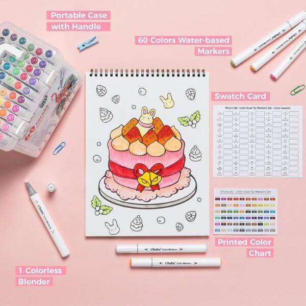 80PCS Waterproof Sketch Marker for Kids