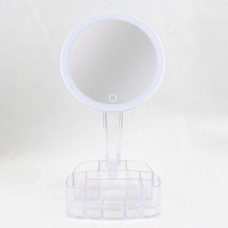 Makeup mirror led desktop makeup mirror desk lamp with Integrated network storage box red smart beauty makeup mirror fil