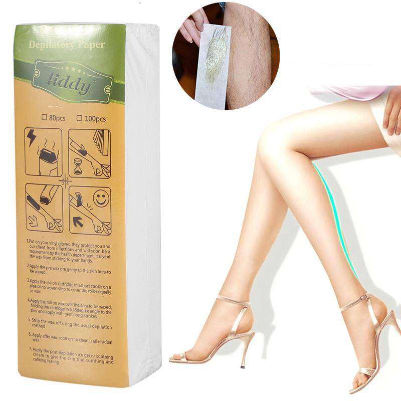 100 pcs Non Woven Hair Removal Paper Depilatory Wax Strips