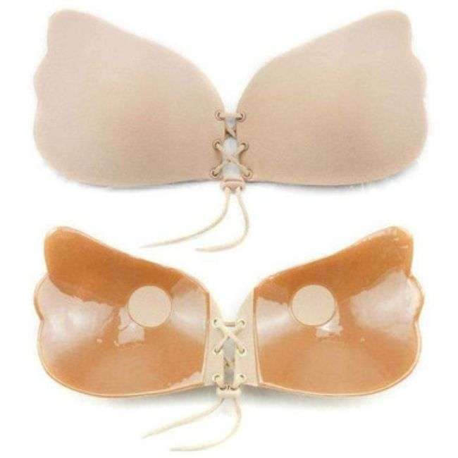 Front Draw String Cleavage Adhesive Bra